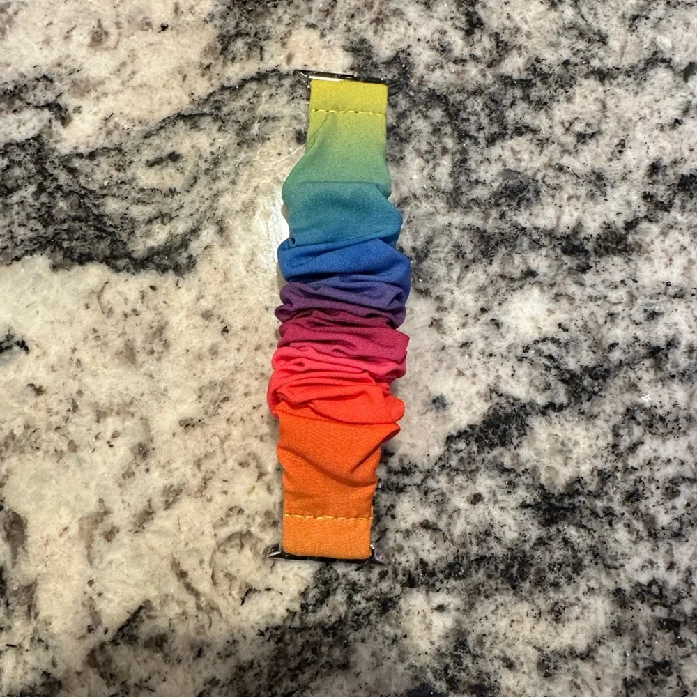 rainbow scrunchie apple watch band NEVER USED